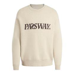 Passway Studio pullover logo sweater loose casual couple thickening 850g warm sweater autumn and winter