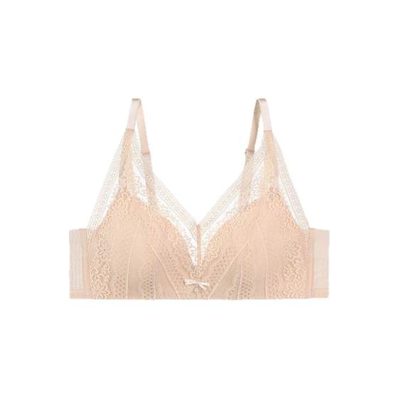 
[Bowl clip] Anlifang outlets thin big breasts show small breasts bra without steel rings large size underwear