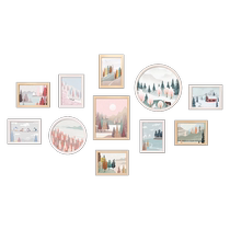 Photo wall decoration creative punch-free photo living room background wall photo frame hanging wall family photo album display wall