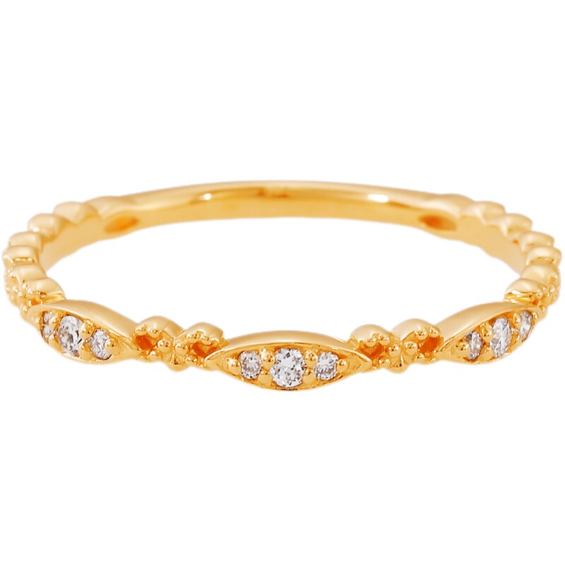 Natural diamond 9K gold ring