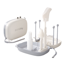 ELLE BABY baby silicone portable bottle brush set baby cleaning brush travel size cleaning brush drain rack