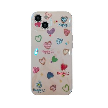 Colorful love laser ເຫມາະກັບ iPhone14promax Apple 13 mobile case niche 12 anti-fall 11 women's model xs new xsmax silicone 15 soft 8plus high-end sense 7p all-inclusive 14plus