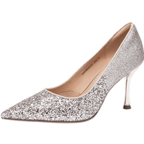 (Same style as Zhang Qiongyu) Silent Series Qianbaidu Bridal Wedding Shoes 2024 Spring New Stiletto Heels Womens Shoes