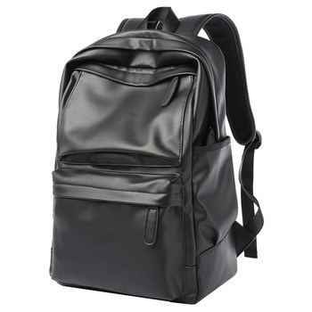 Leather commuter computer bag men's backpack school bag