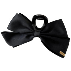 Temperament Black Bow Hair Clip for Women Back of Head Internet Celebrity Clip Large 2024 New Shark Clip High-end