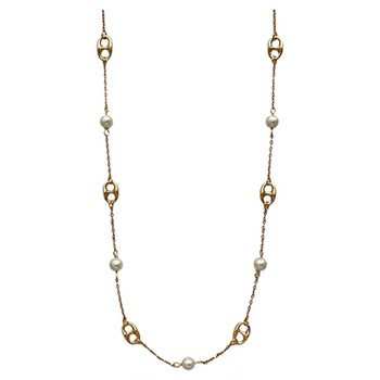 Multiple ways to wear pig nose pearl necklace women's long style