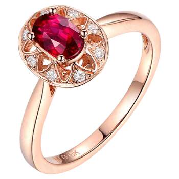 Mileclair 18k gold ruby ring