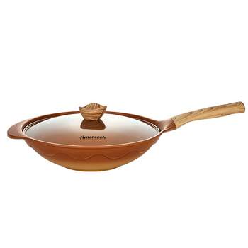 Amir vintage clay nonstick wok frying pan set