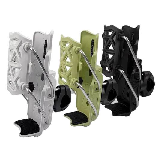 Adaptive motorcycle guardrail water cup holder