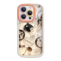 QBIG genuine Doraemon co-branded for Apple (free high-definition film) new 15promax anti-fall protective cover cute 14plus cartoon creative 12 personality fashion 13 high-end sense