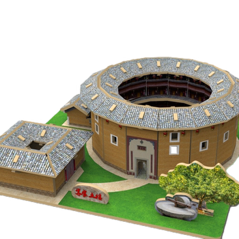 Hakka earthen building assembled model lingnan folk house buildings