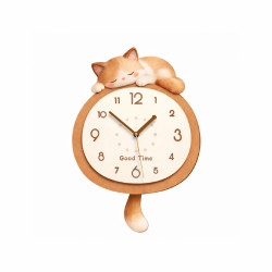 Living Room Wall Clock 2026 New Model Simple Creative Cute Lazy Cat Clock Art Silent Children's Wall Clock Decoration