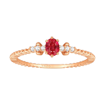 Chow Tai Fook ENZO Princess Sissi 18K gold ruby ​​diamond ring for women EZV4480