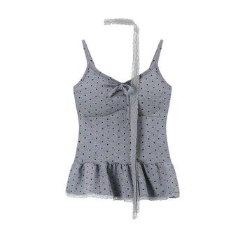 This year's popular polka dot ruffle hem camisole