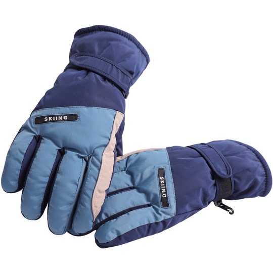 Winter men's velvet warm and waterproof ski gloves
