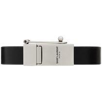 YSL Saint Laurent mens SAINT LAURENT leather metal vintage bracelet