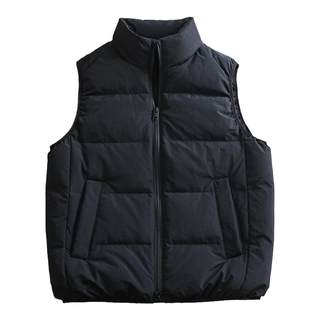 90鸭绒 冬季男士情侣款高蓬松加厚防风保暖户外立领羽绒背心马甲