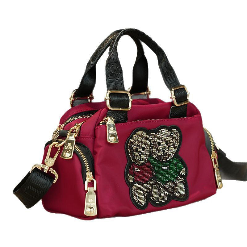 This year's most popular portable crossbody bag 2026 new versatile bear Boston pillow bag small bag waterproof