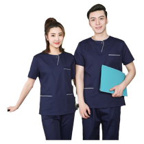 Round neck hand wash clothes operating room doctor work clothes oral beauty care housekeeping confinement club work clothes set