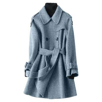 Double-sided cashmere coat mid-length korean woolen jacket