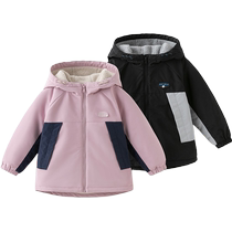 (Easy Clothing) David Bella Childrens Velvet Jacket Girls Outdoor Boys 2024 Winter New Windproof Jacket