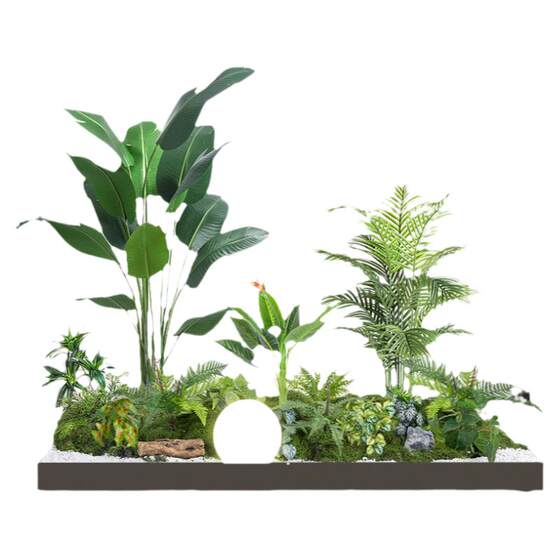 Simulated plant landscaping balcony landscape layout indoor artificial flower tree decoration under the stairs bionic green plant landscaping combination