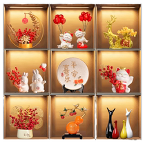 New Chinese-style living room TV dining room entrance wine cabinet decorations home light luxury high-end housewarming gifts