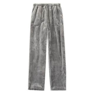 Thickened flannel pajamas for men's winter straight middle-aged and elderly