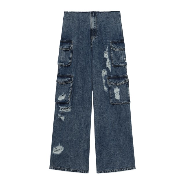 ITGROUNDZERO workwear denim wide-leg pants