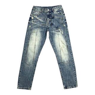 Men's spliced ​​work clothes ripped jeans