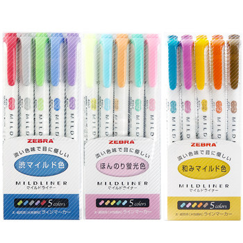 Zebra highlighter set for highlighting key points and taking notes