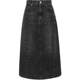 KBNE2025 new washed black and gray straight high waist denim A-line skirt high-end temperament skirt spring and autumn