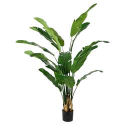Artificial Split-Leaf Traveler's Banana Tree Potted Plant Indoor Living Room Green Plant Decoration Fake Plant Floor-Standing Bonsai Ornament
