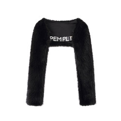 PEMPL Customized Iron Label Faux Fur Jacket Women's Short Autumn and Winter Plush Lazy Slim Versatile Cardigan Shawl