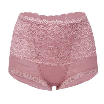 Taiwan Body Story Lace Mid-waist Abdominal Control Panties ການຍົກກົ້ນຂອງແມ່ຍິງ ຮູບຮ່າງຫຼັງເກີດລູກ ຮູບຮ່າງ Pelvic ແກ້ໄຂ Pants ບາງໆ