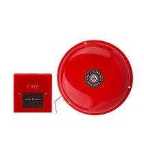 Fire electric bell manual alarm bell fire alarm round waterproof fire alarm electric bell household dry battery emergency