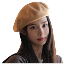 Wool blended hat womens new autumn and winter beret British style pumpkin hat fashionable Japanese all-match painter hat