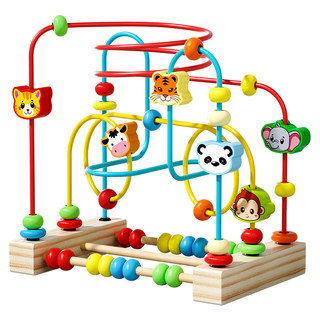 婴儿童动物绕珠串积木6个月以上7八9宝宝0-1岁2蒙氏早教益智玩具
