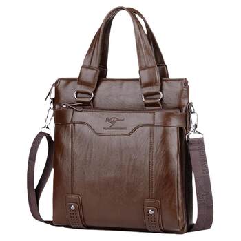 Hong kong men's genuine leather handbag business briefcase