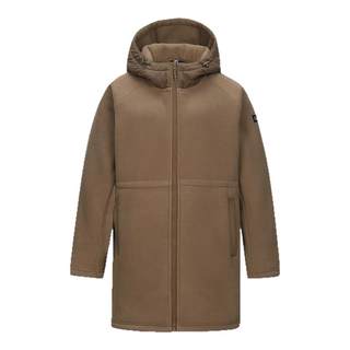 Camel women's new autumn and winter polar fleece heating warm windproof jacket open mid-length hooded fleece jacket for women