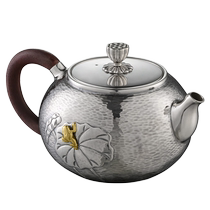 Yueyin tea set A Frogs Sound silver teapot 999 pure silver handmade tea set teacup teapot gift home