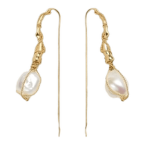 6-period interest-free] BOTTEGA VENETA PATERE Lady CORD Pearl Earrings