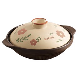Supor Clay Pot, Shallow Mouth, Suitable for Stir-Frying, Special for Gas Stoves, High Temperature Resistant, Non-Cracking, Clay Pot for Claypot Rice