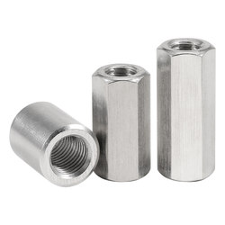 304 ສະແຕນເລດ hexagonal extended nut nut connector screw nut M2M3M4M5M6M8M10M12M24