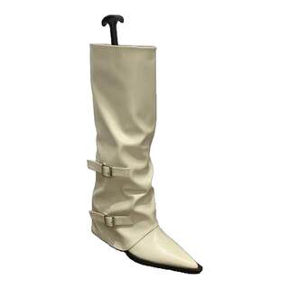 Retro pointed toe thick heels boots for women's design long boots