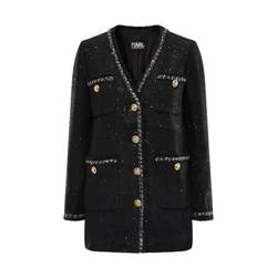 KARL LAGERFELD Karl Lagerfeld tweed small fragrance woolen mid-length coat spring coat Lafayette