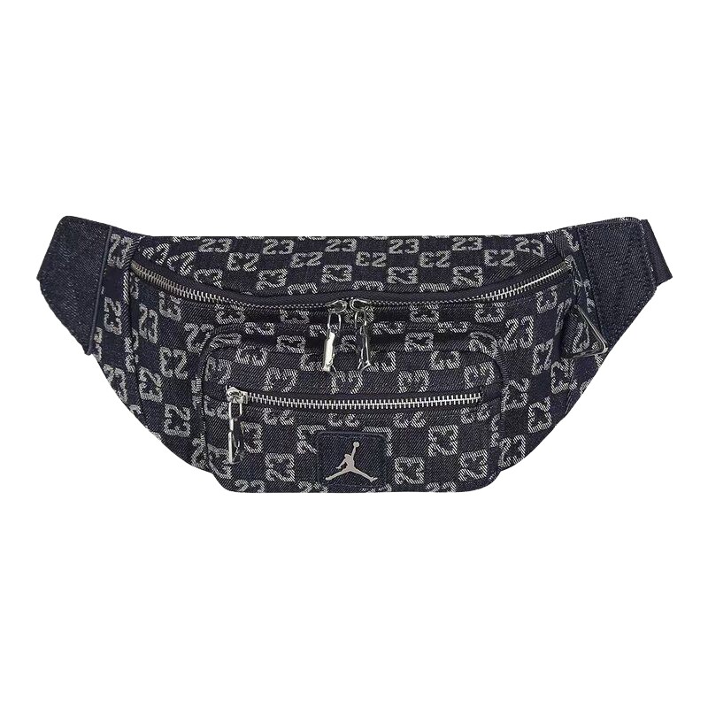 NIKE Nike men's and women's bags JORDAN denim travel bag mobile phone bag sports and leisure waist bag IZ8439-455