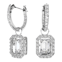 (Chinese Valentines Day gift) Swarovski Una drop-shaped earrings for women sugar cube-shaped jewelry high-end niche