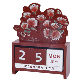 Rose Creative Wooden Desk Calendar