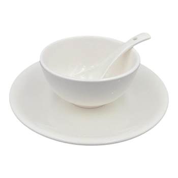 Commercial three-piece set of ceramic plates, dishes, tableware
